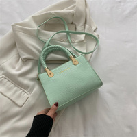 Sacs à main bandoulière en PU pour femmes, avec poignée tressée simple, design de luxe