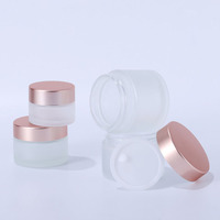 Envase vacío pequeño de lujo para cosméticos, frascos de vidrio blanco para crema facial, glaseado, 5/10/15/20/30/50/60/100g