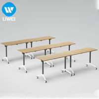 Tables de conférence et de formation modernes en bois, pliables, mobiles et modulaires pour les salles de réunion des écoles