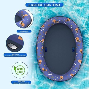 Flotador inflable para perros Lan Hua de 140x95cm, color morado, anillo de natación para mascotas, para jugar en el agua al aire libre. - Product Image 2