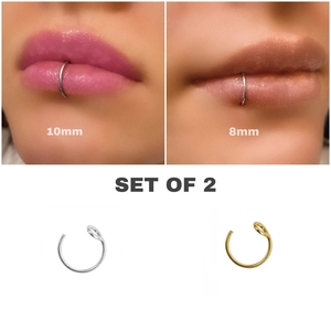 Anillo <span class=keywords><strong>piercing</strong></span> para labios, anillo <span class=keywords><strong>de</strong></span> oro <span class=keywords><strong>de</strong></span> 9K/10K/14K/18K - Product Image 3