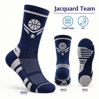 Chaussettes de sport en jacquard B2B pour équipes de basketball, pour kits d'équipe et programmes d'entraînement, avec options de tailles.