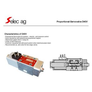 เซอร์โววาล์วแบบปรับสัดส่วน Selec Ag รุ่น D40V แบบไดเร็กต์สปูลไดรฟ์ สำหรับควบคุมตำแหน่ง ความเร็ว และแรงดัน - Product Image 1