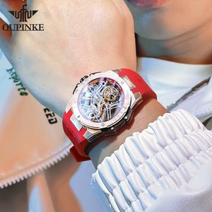 Montre automatique mécanique OUPINKE 8003 avec véritable tourbillon pour homme, squelette transparent, montres de luxe haut de gamme - Product Image 2