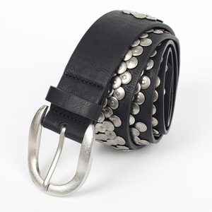 Nuevo Cinturón de Cuero PU con Tachuelas Estilo Punk Rock, Cinturón Vintage con Remaches Metálicos para <span class=keywords><strong>Mujer</strong></span> y Hombre, Cinturón Gótico con Ojales para Jeans - Product Image 4