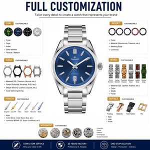 <span class=keywords><strong>Reloj</strong></span> Mecánico Automático Luminoso para Hombre, Personalizado OEM, Fabricante de Relojes de Acero Inoxidable con Zafiro, <span class=keywords><strong>Marca</strong></span> Privada - Product Image 2