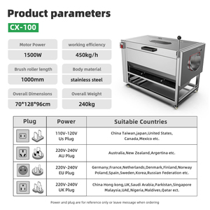 Hoàn toàn tự động hệ thống phun nước dễ dàng hoạt động điện khoai tây làm sạch Peeler máy tự động khoai tây rửa máy lột - Product Image 3