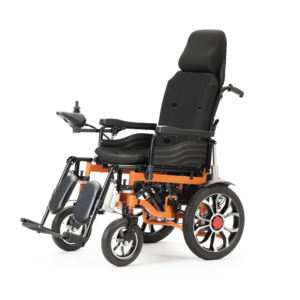 Silla de ruedas eléctrica reclinable con respaldo alto Asiento cómodo de acero al carbono Silla de ruedas eléctrica plegable - Product Image 3