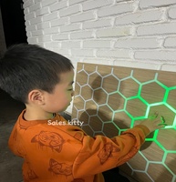 Panel de Luz LED con Forma de Panal de Abeja para Terapia Sensorial Táctil para Autismo, con Cambio de Color, Equipo para Sala Sensorial