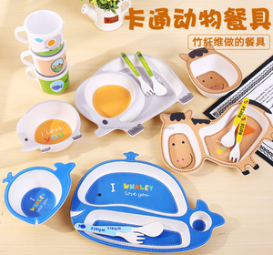 Bandeja de servir dividida, platos para niños, platos de cena para niños, platos de bambú para niños - Product Image 5