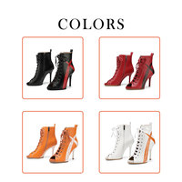 Nouvelles Bottes Courtes d'Été 2026 pour Femme, à Bout Ouvert, Talon Aiguille, Lacets, Fermeture Éclair, Sexy, Grande Taille, Chaussures de Soirée et de Danse