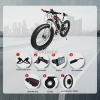 Kit de conversion VAE MTX39 72V 5000W avec moteur moyeu arrière, contrôleur sinusoïdal 80A, écran, accélérateur PAS et frein pour vélo électrique tout-terrain (Fat Bike/Snow Bike)