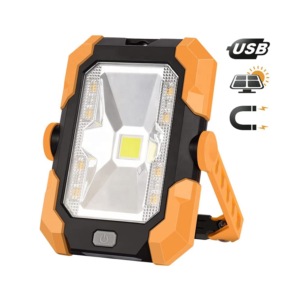 Портативный Аварийный Рабочий фонарь COB на солнечной батарее, беспроводной прожектор, перезаряжаемый уличный водонепроницаемый фонарь для кемпинга, освещение SOS