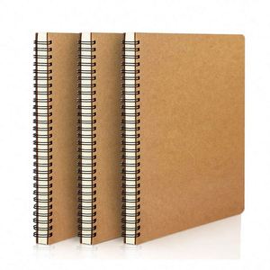 Custom Spiral Bound Leather Cover A5 100 Sheets Thick Kraft Paper Organizer/Planner <b>Journal</b> Notebooks for Writing - Product Image 1