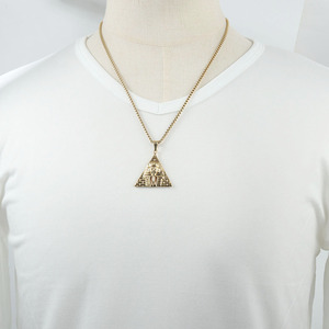 Collar con colgante de pirámide yunnique, diseño de faraón de acero inoxidable dorado para hombres y mujeres, joyería de moda 122019 - Product Image 4