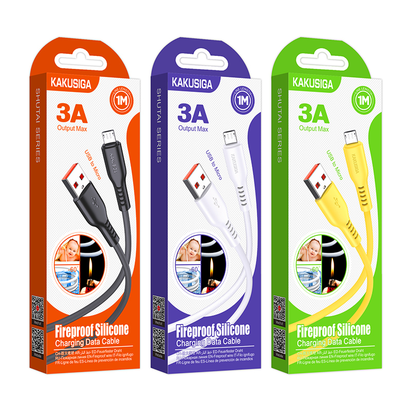 Kakusiga KSC-973 USB to Micro Fireproof Silicone Cable