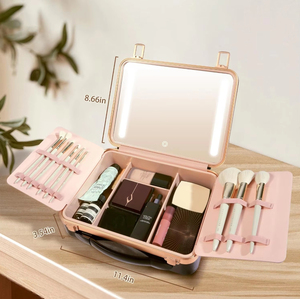 Estuche de Maquillaje de Viaje, Aluminio Abierto, Espejo Ligero, Portátil, Organizador de Maquillaje, Resistente al Agua, Gran Capacidad <span class=keywords><strong>para</strong></span> Chicas y Mujeres - Product Image 3