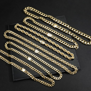<span class=keywords><strong>Collana</strong></span> <span class=keywords><strong>a</strong></span> Catena Intrecciata Hip-Hop di Alta Qualità, Placcata in Oro 14k, Impermeabile, Gioielli alla Moda per Uomini e Donne - Product Image 1