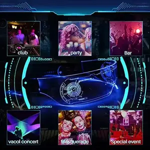 Nicro Creative Neon Party Supplies Gafas Led El Wire Concert Festival Carnival Cheer Up Prop Gafas de luz Led luminosas