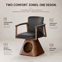Lit pour chien et chat en bois massif sur mesure OEM, chaise moderne, meubles pour animaux de compagnie haut de gamme, gain de place, salon, toutes saisons