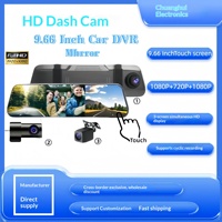 Rétroviseur de voiture avec écran tactile anti-reflet ultra-fin de 10 pouces, vision nocturne, streaming, caméra embarquée 3 caméras, 1080P HD WiFi 170 OLIVER