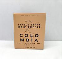 Boîte à café à bande détachable au design personnalisé Boîte pliable en papier de carton blanc robuste pour l'emballage du café goutte à goutte