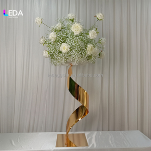 ขาตั้งดอกไม้งานแต่งงานรูปตัว S แบบเรียบหรู ขนาด 80 ซม. สีทอง สำหรับงานแต่งงาน - Product Image 1