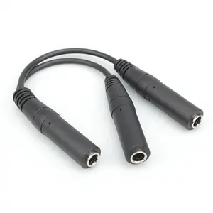 Cable divisor hembra Y de 1/4 pulgadas, convertidor de 1 a 2 hembra de 6,35mm