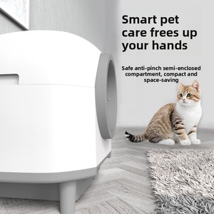 Bac à litière intelligent pour chat, nettoyage automatique, rond, en plastique, 65L, sans poussière, contrôle des odeurs, facile à nettoyer, entièrement fermé pour chats - Product Image 5