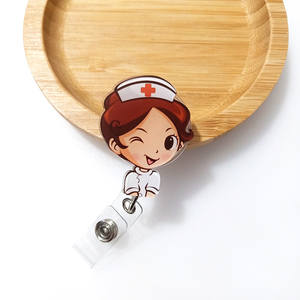Porte-badge télescopique à boucle facile à tirer, accessoire Yilan Z268 de qualité supérieure, employés, dessin animé mignon, infirmière, médecin, badge de travail - Product Image 6