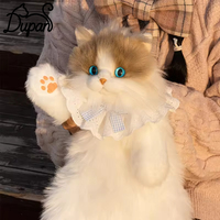 Sac à dos en peluche réaliste de taille moyenne en forme de chat en tissu éco-responsable DUPAN, design en peluche simulé, sac à dos tendance