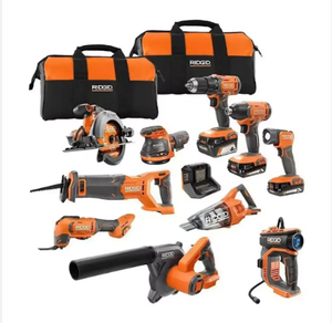 Kit d'outils sans fil RidgidS 18V avec 10 outils et 2 batteries 2.0Ah, support OEM, garantie de 3 ans pour toutes les applications - Product Image 1