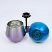 Verre à cocktail classique en acier inoxydable Chroma de 14oz en gros 414ml gobelets à Martini incassables avec tige amovible et base en caoutchouc