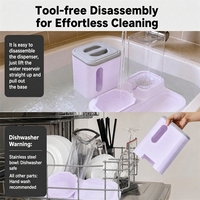 Fontaine à eau et distributeur automatique transfrontalier pour animaux de compagnie, grande capacité, conception 2-en-1, en plastique, pour chats et chiens