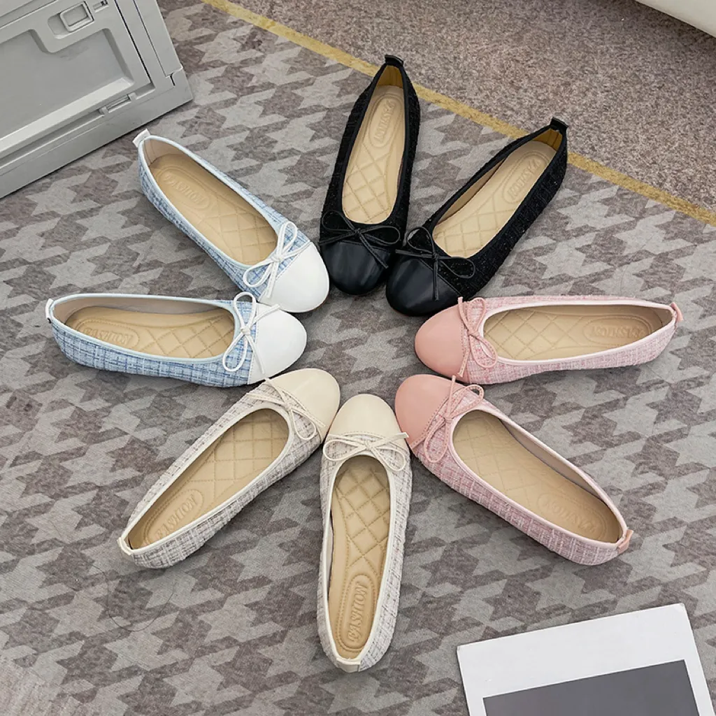 Custom Ladys Slip On Round Toe Breathable Ballet Casual Flat Shoe Women Dress Flat Shoes