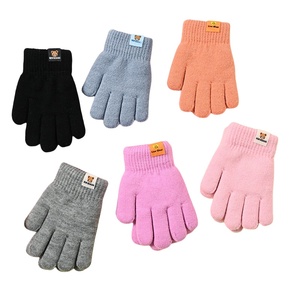 Gants d'hiver chauds d'extérieur à cinq doigts Gants en peluche pour enfants Gants en <span class=keywords><strong>laine</strong></span> d'<span class=keywords><strong>alpaga</strong></span> de couleur bonbon - Product Image 1