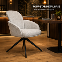 Fauteuil pivotant de luxe en tissu, siège baquet rembourré, chaise de salle à manger avec base pivotante en métal, pour restaurant, hôtel, salle de banquet