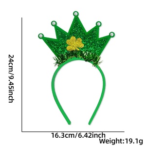 LOWOSAIWOR Nuevo Diadema con Trébol para el Día de San Patricio, Adorno para <span class=keywords><strong>la</strong></span> Cabeza de Color Verde, Decoración para Fiestas - Product Image 6