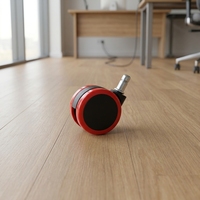 Roulettes de mobilier à anneau de fixation 11*22 avec roue en PU de 2,5 pouces (60 mm) pour chaise de bureau, couleur noire