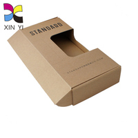 Boîtes d'emballage pliables en carton ondulé kraft pour chaussettes avec fenêtre, fabriquées en Chine