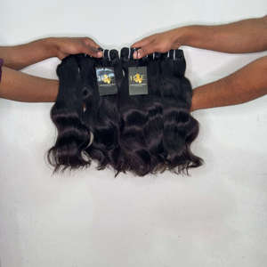 Extensions de cheveux vierges indiens de qualité supérieure en gros, lots de cheveux humains ondulés, mèches de cheveux raides et ondulés - Product Image 2