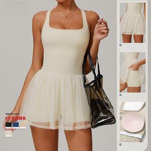 Das neue atmungsaktive 2-in-1-Tennis-Mesh-Kleid aus recyceltem Polyester-Spandex I Back Tüllrock Elegantes Padel-Pickleball-Mull kleid - Product Image 2