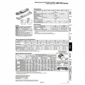 SMC Pneumatics-Cilindro sin vástago, articulado mecánicamente, categoría de producto - Product Image 1