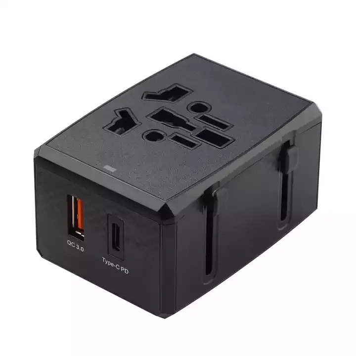 Global Travel Adaptor Multi Plug Universal Wall USB 20W PD Charger Pocket Travel Adapter