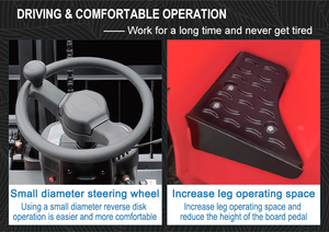 CE認証取得済みのハンチャ製ディーゼルフォークリフト、3段マスト、Aシリーズ、3.5トン積載、揚程4500mm、4x4ディーゼルミニフォークリフト - Product Image 6