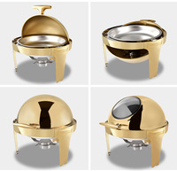 Goldfarben Edelstahl Runder 6-Liter Chafing Dish für Hotel und Restaurant