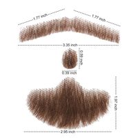 Fausse moustache et barbe, aspect naturel, cheveux humains, faite à la main, dentelle invisible, Chine, divertissement/drame/Halloween/cosplay amusant