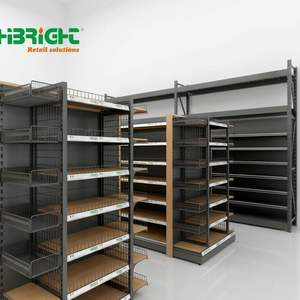 Étagère de présentation métallique robuste pour supermarché - Autonome, étagères réglables, écologique, durable, montage facile - Product Image 1