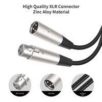 Câble de connexion audio pour console de mixage de microphone, en alliage de zinc, 3P XLR mâle vers femelle