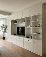Meuble TV moderne en bois de qualité supérieure avec éclairage LED pour salon de luxe et centre de divertissement d'hôtel